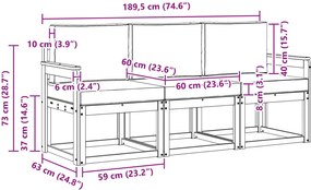 vidaXL Σειρά Καναπέ Εξωτερικού 3 pcs Λευκό και Ανοιχτό Γκρι