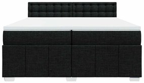 vidaXL Κρεβάτι Boxspring με Στρώμα Μαύρο 200x200 εκ. Υφασμάτινο