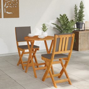 vidaXL Σετ Μπριστώ 3 Τεμαχίων με Μαξιλάρια από Μασίφ Ξύλο Ακακίας