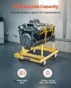 VEVOR Engine Stand 750LBS/340KG Adjustable Motor Hoist Dolly Steel with 4-Caster