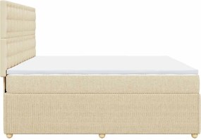 vidaXL Κρεβάτι Boxspring με Στρώμα Κρεμ 180x200 εκ. Υφασμάτινο