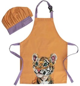 Ποδιά Παιδική Με Σκούφο Wild Planet Τίγρης GX0595 41x55x3cm Multi Maxwell&amp;Williams 100% Cotton