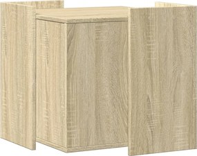 vidaXL Τουαλέτα Γάτας Περίφραξη Sonoma Δρυς 53x53x51εκ Επεξεργασμ Ξύλο