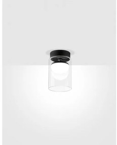 Πλαφονιέρα Φωτιστικό Οροφής LED 8,5W 2700K Dimmable Triac Κρύσταλλο Diver C1 Prandina-1C72000113501-Μαύρο 1C72000113501