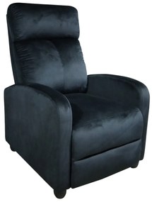 Πολυθρόνα ArteLibre Relax DIANELLA Μαύρο Βελούδο 77x90x99cm