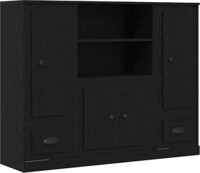 vidaXL Βιβλιοθήκη Μαύρη Δρυς 132 x 35.5 x 103.5 εκ Επεξεργασμένο Ξύλο