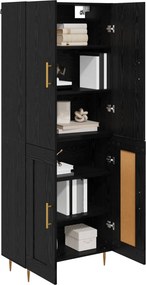 vidaXL Highboard Μαύρη Οξυά 69,5 x 34 x 180 εκ. Επεξεργασμένο ξύλο