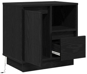 vidaXL Κομοδίνο με συρτάρι Μαύρο 50 x 34.5 x 50 εκ. Επεξεργασμένο ξύλο