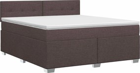 vidaXL Κρεβάτι box spring με στρώμα Σκούρο Καφέ 140 x 190 cm Ύφασμα