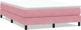 vidaXL Box Spring κρεβάτι χωρίς στρώμα ροζ 160x220 cm Βελούδινο