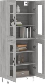 vidaXL Ντουλάπι Γκρι Sonoma 69,5 x 34 x 180 εκ. Επεξεργασμένο Ξύλο