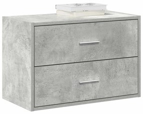 Ντουλάπι με 2 συρτάρια Γκρι Σκυροδέματος 60x31x40εκ. Επεξ. Ξύλο
