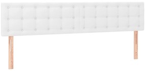 vidaXL Κρεβάτι Boxspring με Στρώμα Λευκό 160x200εκ.από Συνθετικό Δέρμα