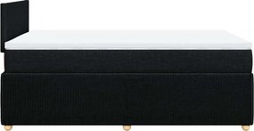 vidaXL Κρεβάτι Boxspring με Στρώμα Μαύρο 120x200 εκ. Υφασμάτινο