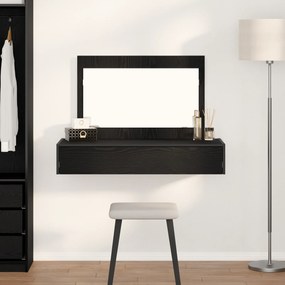 vidaXL Τοίχου Τραπέζι Μακιγιάζ σε Μαύρο Ξύλο, 100x40x70 εκ