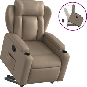 vidaXL Πολυθρόνα Ανακλινόμενη με Ανύψωση Καπουτσίνο Συνθ. Δέρμα
