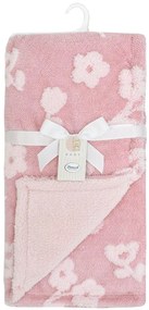 Κουβέρτα Sherpa Jacquard bebe 460 gsm Flower 09 75X100 Coral 100% Polyester 31482411002