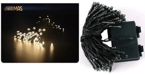100 Χριστουγεννιάτικα Λαμπάκια LED Αδιάβροχα IP44 Θερμό Λευκό 10Μ Εσωτερικού και Εξωτερικού χώρου σε Σειρά με Πράσινο Καλώδιο Arrango AN57497