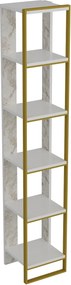 Βιβλιοθήκη Χρυσό / Λευκό MEVUN 32.2x31.3x178.5