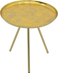 Βοηθητικό τραπέζι Jacksie Inart χρυσό μέταλλο Φ51x54εκ