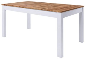Τραπέζι Boston AS135, Άσπρο, Wotan δρυς, 76x90x160cm, 50 kg, Επιμήκυνση, Ξύλο, Ινοσανίδες μέσης πυκνότητας | Epipla1.gr
