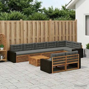 vidaXL Σειρά Καναπέ Εξωτερικού με μαξιλάρι 9 pcs