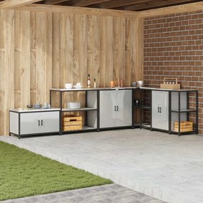 vidaXL Ράφι Κουζίνας HATTEM Ασημί 90 x 50 x 92 εκ Ατσάλι