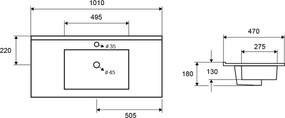 Karag LT 7506-100 101x47 - Νιπτήρας επιπλου μπάνιου