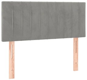 Κεφαλάρι Κρεβατιού Ανοιχτό Γκρι 90x5x78/88 εκ. Βελούδινο - Γκρι