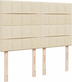 vidaXL Κρεβάτι Boxspring με Στρώμα Κρεμ 160x200 εκ. Υφασμάτινο