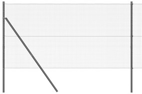 vidaXL Συρμάτινη Περίφραξη  με 13 Στύλους Γκρι 1.2x25 m Ατσάλι