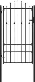 vidaXL Πύλη Φράχτη ASTEN 100 x 175 cm Μέταλλο Μαύρο Κλειδώσιμο