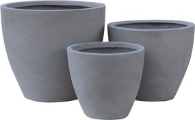 FLOWER POT-3  Set 3 τεμαχίων Cement Grey   1τμχ