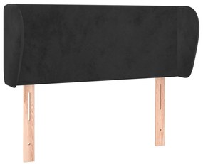 vidaXL Κεφαλάρι με Πτερύγια Μαύρο 83 x 23 x 78/88 εκ. Βελούδινο