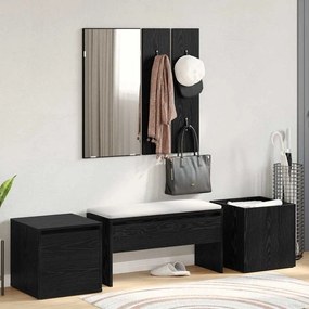 vidaXL Σετ επίπλων χωλ με συρτάρι 4 pcs Μαύρη δρυς 80 x 31 x 40 εκ