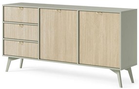 Μπουφές Με Συρτάρια Forest KSZ158_EF 158x80x38cm Eucalyptus-Beige Μελαμίνη
