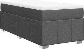 vidaXL Κρεβάτι Boxspring με Στρώμα Σκούρο Γκρι 100x200 εκ. Υφασμάτινο