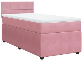 ΚΡΕΒΑΤΙ BOXSPRING ΜΕ ΣΤΡΩΜΑ ΡΟΖ 100X200 ΕΚ. ΒΕΛΟΥΔΙΝΟ 3287667