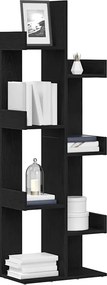 vidaXL Βιβλιοθήκη Μαύρη Οξυά 48 x 25,5 x 140 εκ Επεξεργασμένο ξύλο