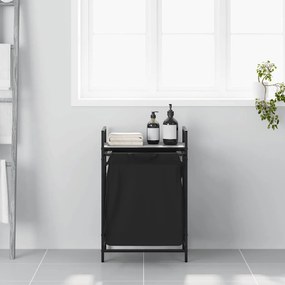 vidaXL Καλάθι Απλύτων με 1 Θήκη και Ράφι, Γκρι Sonoma
