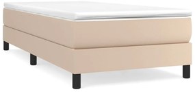 vidaXL Κρεβάτι Boxspring με Στρώμα Καπουτσίνο 90x190εκ.από Συνθ. Δέρμα