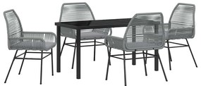 vidaXL Σέτ φαγητού για κήπο 5 pcs Γκρι συνθετικό ρατάν