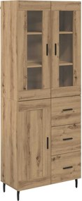 vidaXL Highboard με συρτάρι 2 pcs Artisan Oak Επεξεργασμένο ξύλο