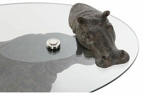 Βοηθητικό Τραπεζάκι DKD Home Decor Διαφανές Χαλκός 80 x 50 x 37 cm
