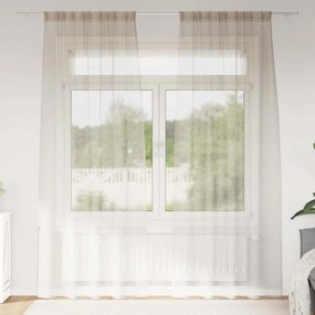 vidaXL Κουρτίνα βυσσινί 2 τμχ. Άμμος 245 x 140 εκ. Πολυεστέρας