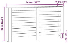Κάλυμμα Καλοριφέρ Μαύρο 149x20x82 εκ. από Επεξεργασμένο Ξύλο - Μαύρο