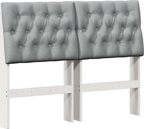 vidaXL Ταπετσαρισμένο κεφαλάρι Ανοιχτό γκρι 120 cm
