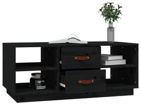 vidaXL Τραπεζάκι Σαλονιού Μαύρο 100x50x41 εκ. από Μασίφ Ξύλο Πεύκου