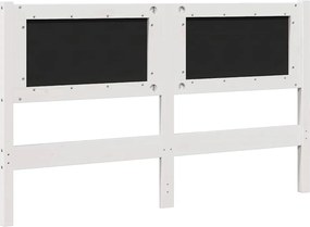 vidaXL Ταπετσαρισμένο κεφαλάρι Λευκό 135 cm Στερεά ξυλεία πεύκου