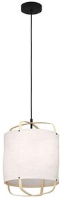Φωτιστικό Οροφής Surfleet 43874 Φ33x110cm 1xΕ27 40W Multi Eglo Wood, Fabric